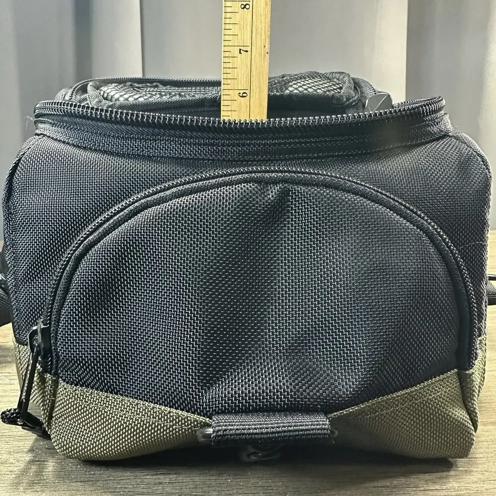 Canon Camera Bag Padded SLR Multi Strap Black & Green Carry Tote Shoulder Case